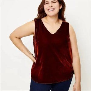 Loft Velvet Double V Shell